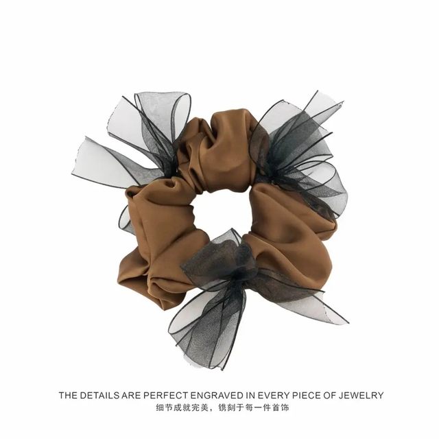 2025 New Super Fairy Bow Mesh Small Intestinal Hair Tie Low Ball Hair Rope Women’s Hair Tie Rope Low Ponytail