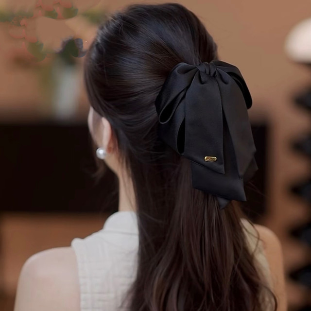 2025 New Bow Tiara Ponytail Clip Princess Hairpin Women’s Back Head High-end Hair Accessory Low Ball Hair