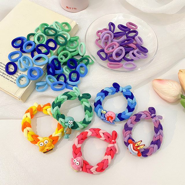 SpongeBob~Yugui Dog Braided Bracelet Diy Handmade Small Rubber Band Hair Rope Boy and Girlfriend Couple Bracelet Hair Circle