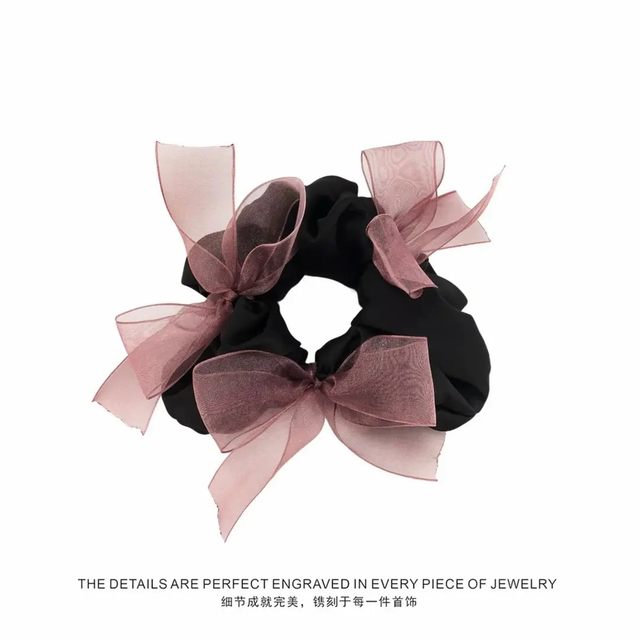 2025 New Super Fairy Bow Mesh Small Intestinal Hair Tie Low Ball Hair Rope Women’s Hair Tie Rope Low Ponytail