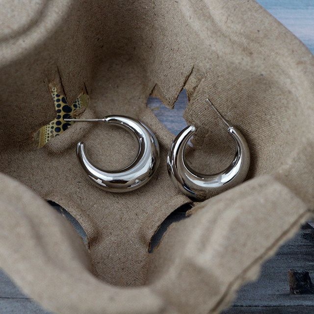 Shilijian smart INS style moon shape hoop earrings