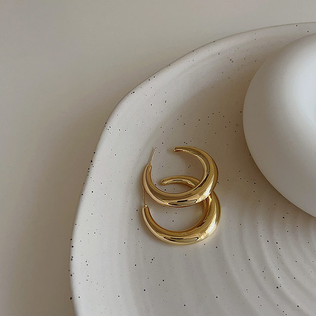 Shilijian smart INS style moon shape hoop earrings