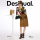 DesigualA font elastic waist zipper opening and closing contrast patch pocket mid-length skirt for women
