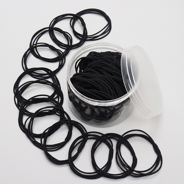 Head rope female tie temperament new leather cover black high elastic hair ring hair accessories tie hair rubber band hair rope adult