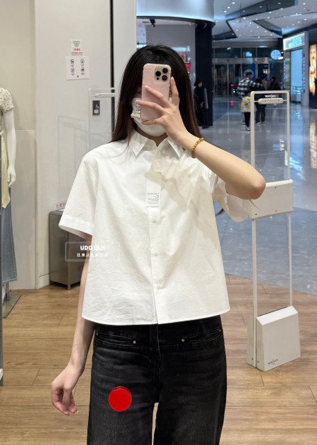 UMIQIO/U Home Lapel Simple Casual Floral Shirt Short Sleeve Shirt Versatile Top475754/475672
