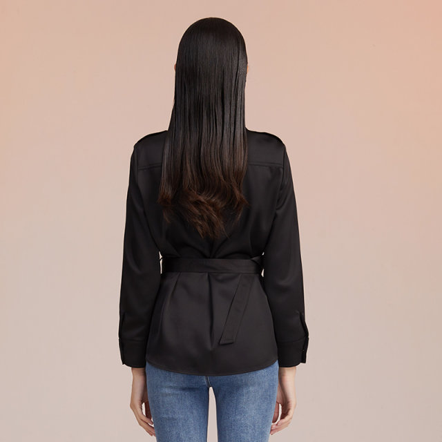 Somsom/Soma Black Shirt Women's Long Sleeve Senior Design A sense
