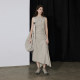 Semi-circle original designer women's clothing 2025 summer waist-tightening irregular vest dress for women one-length collar sleeveless
