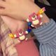 Chinese Valentine's Day handmade diy strawberry bear bracelet small rubber band for boyfriend bracelet couple best friend hair rope female