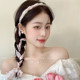 Sweet and high-end hair braided hairband for women 2025 new pearl streamer headband showing face small pastoral style hair tied hair accessories