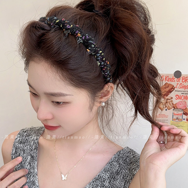 Beautiful high skull top wavy hairband for women wearing daily hair crushing hair band 2025 new hairpin washing headdress