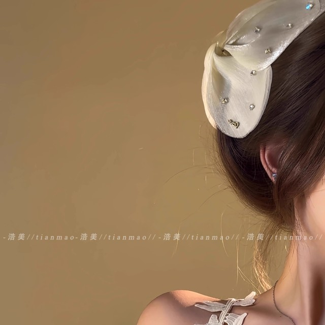 Snow mist butterfly~Gentle bright gauze butterfly exquisite clip female plump hair shark hair clip hair accessories