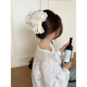 French lace bow clip women's 2025 new high-end style back head hair shark clip hair volume large hair clip