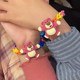 DIY hand-made strawberry bear hair ring hand rope head rope new cute hair rope rubber band female head tie send boyfriend
