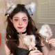 Plush cat ear headband women bell cat cos party plays atmosphere headband performance props hair tie accessories
