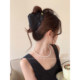 French satin triangular clip women's 2025 new high-end style back head hair shark clip large hair clip hair accessories
