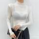 Yellow half-turtleneck wool sweater thin and slightly transparent inside to wear sweater outside 2025 super nice base shirt