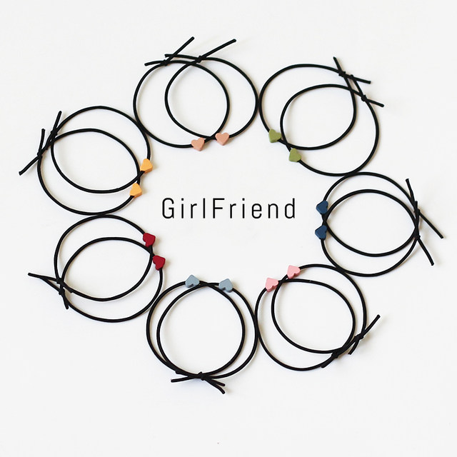 Love love couple, little rubber band, send boyfriend bracelet, send rope net red 2022 new top head head head rope female hair circles