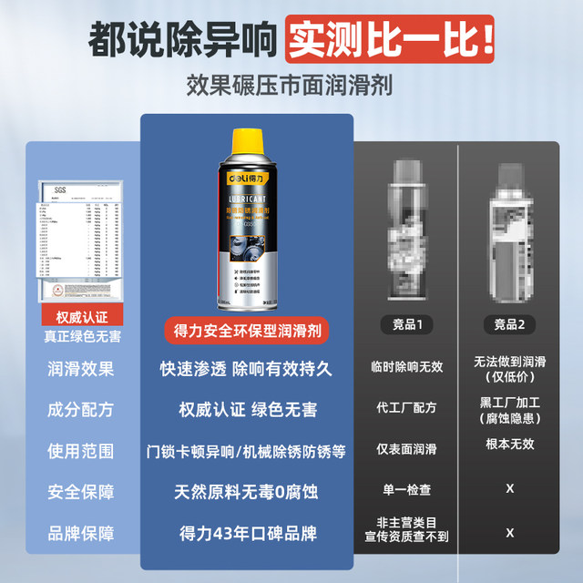 Deli door sound lubricating throttle lock hinge shaft household anti-rust lubricant anti-theft window special tool to eliminate abnormal noise