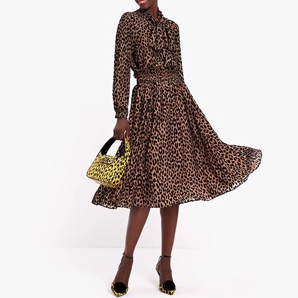 kate spadeks modern style leopard print short skirt for women light luxury commuting casual design sense for women