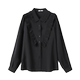 Large size shirt for women with fat mm, western style 200Jin [Jin is equal to 0.5 kg] fat mm with lotus leaf collar, long-sleeved shirt, top, bottoming shirt, fashionable small shirt