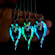 
Luminous Wolf King three-piece set flame dragon pterosaur retro hip-hop personality street luminous pendant niche trendy necklace for men