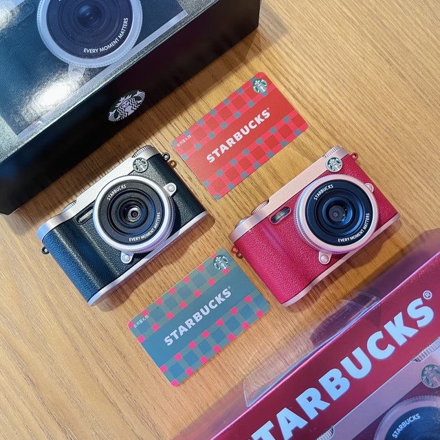Starbucks Digital Camera Y2K Millennium Style Retro Green Silver Red Gold Color Fashion Small Portable Christmas Gift