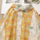 2023 autumn new age-reducing cartoon rabbit pumpkin printed loose long-sleeved lapel Korean casual shirt for women