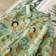 Children's fun cartoon printed fresh lapel top versatile cotton loose summer short-sleeved shirt women's shirt new