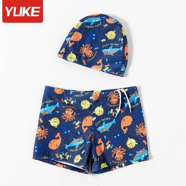 Boys manufacturer direct sales hot spring swimming trunks swimming trunk cartoon boy beach children baby flat corner cute