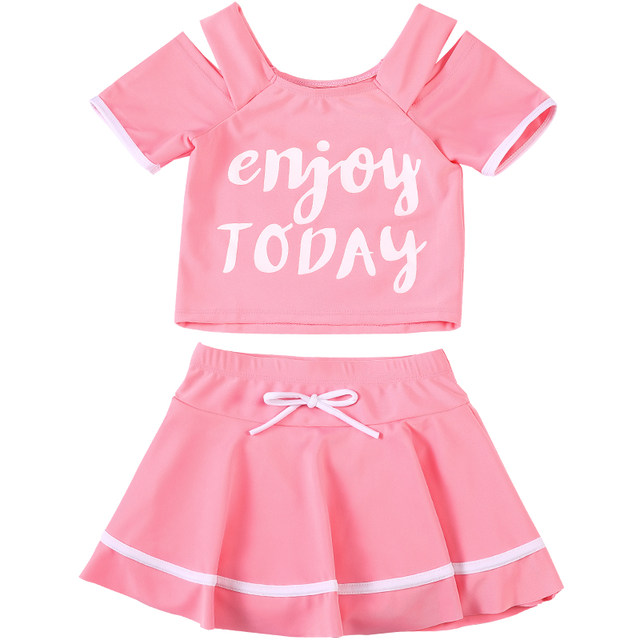 Children's swimsuits girls split 2025 new summer princess skirt style medium and large children's swimsuits children's cute swimsuits