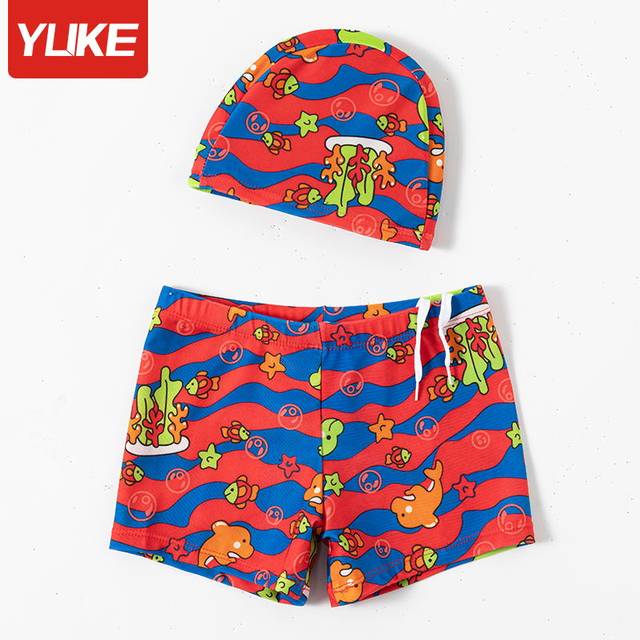 Boys manufacturer direct sales hot spring swimming trunks swimming trunk cartoon boy beach children baby flat corner cute