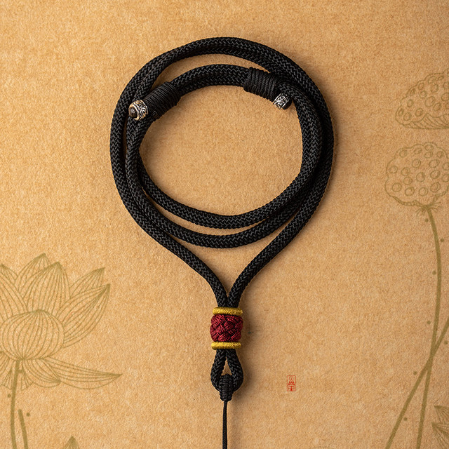 Chinese pendant lanyard hand-woven thick hanger rope men's pull rope Buddha and public necklace rope high-end pendant rope