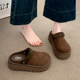 Thick-soled heightened Birken shoes bag-toe half-slippers for women wearing 2025 new autumn one-foot lazy Birken shoes
