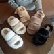 Furry slippers for women's outerwear 2025 autumn and winter new outdoor thick-soled plus velvet warm furry shoes popular home cotton slippers