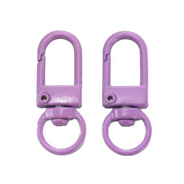 Colorful keychain spray painted zinc alloy 3-point small door buckle DIY mobile phone chain key buckle metal jewelry accessories