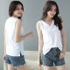 White sleeveless T -shirt female loose Korean version of cotton large size split V -neck top wearing unreasonable vests in summer new models
