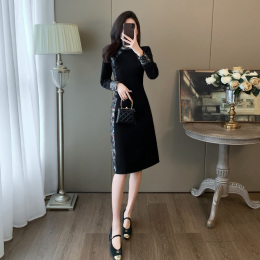 This year's popular beautiful new Chinese style national style black dress woman spring senior sentimental celebrity improved cheongsam