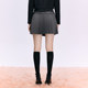 MOISSAC Mossac French age-reducing commuter college style pleated skirt A-line short skirt for women