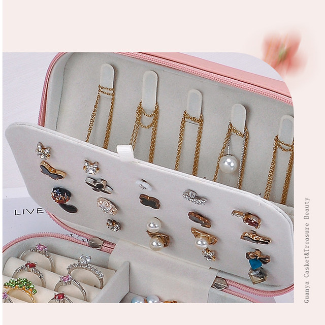 Portable jewelry box Travel storage earrings earrings necklace ring accessories exquisite mini small jewelry box