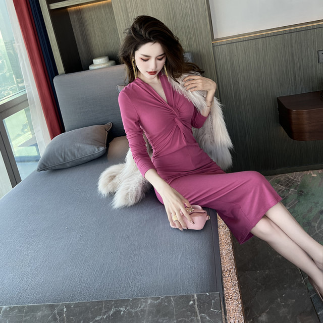 French temperament Hepburn style black dress for women autumn and ...