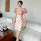 French light luxury sexy tube top collar dress, niche heavy worker sequin stitching high -end sensing temperament bag hip skirt