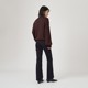 Suran WHM Spring Women's Fashionable Retro Pattern Thick Twill Elastic Cotton High Waist Flared Tender Trousers
