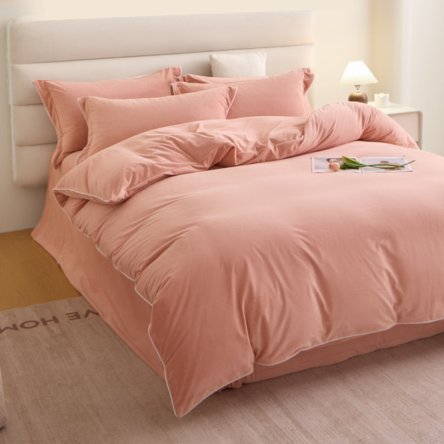 Category A maternal and infant level baby velvet four-piece quilt cover winter warm quilt cover anti-static plus velvet quilt cover milk velvet 4