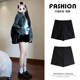 Black suit, shorts, hot pants for women in spring and autumn, high waist, slim and sexy girls wearing tight skinny and anti-exposure leggings