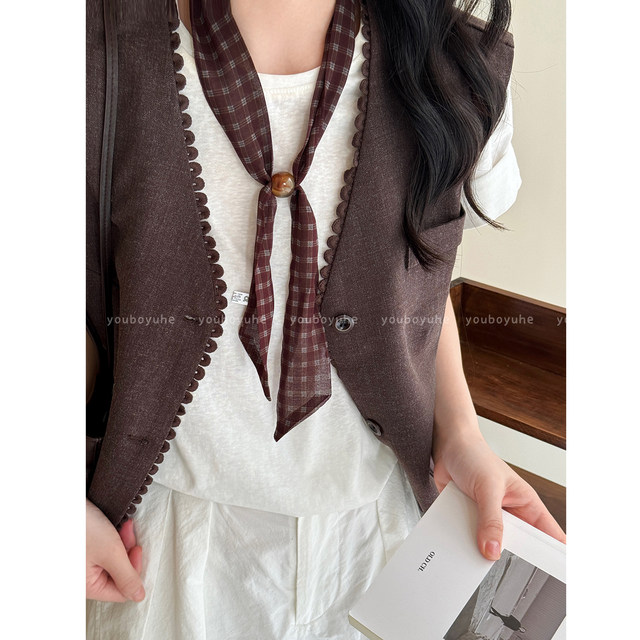 Maillard retro silk scarf necklace for women 2025 new high-end neck long sweater chain autumn and winter halter neck accessories