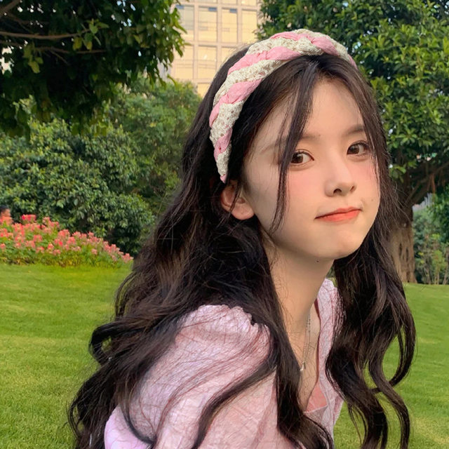 Lace twist braided headband for women, high-end girl hair accessories, high skull, face, small face wash, general headband for going out