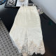 New Chinese style acetic acid skirt for women 2025 spring and autumn new high-waist slim lace spliced ​​mid-length skirt