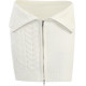 Girlsat18 European and American style front zipper knit knitted skirt 2024 new versatile thin woolen bag hip skirt