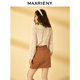 MAXRIENY with chip high -waisted pencil skirt Short skirt denim skirt retro autumn clothes
