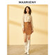 MAXRIENY with chip high -waisted pencil skirt Short skirt denim skirt retro autumn clothes

